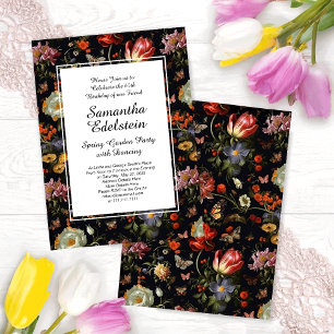 Mörk Botanical Baroque Blommigt Inbjudningar