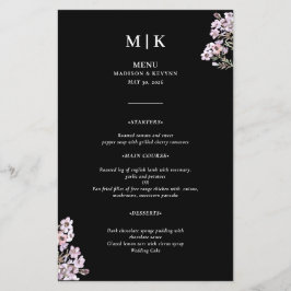 Mörk Botanical Wildblommor | Elegant bröllop Menu