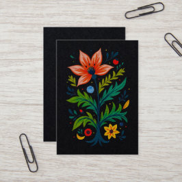 Mörk Botanisk Folklig Konst Livlig Dyster Blomma Visitkort
