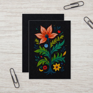 Mörk Botanisk Folklig Konst Livlig Dyster Blomma Visitkort