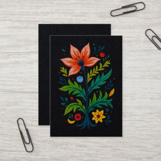 Mörk Botanisk Folklig Konst Livlig Dyster Blomma Visitkort