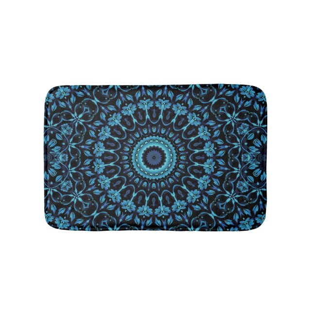 Mörk Botanisk Noir Mandala Badrumsmatta (Framsidan)