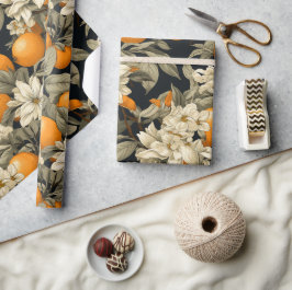 Mörk Botanisk Orange Blossom Presentpapper