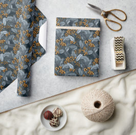 Mörk Botanisk | Tall Julihåg Gold Berry Presentpapper