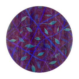 Mörk Botaniskt burgundy Jewel Foliage Monogram