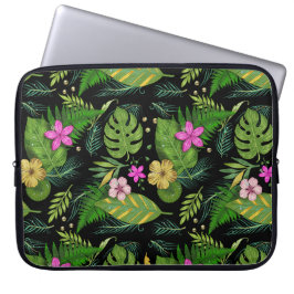 "Mörk Botaniskt Garden - Vintage Blommönster" Laptop Fodral