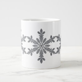 Mörk Botaniskt snöflingor på svart Jumbo Mugg