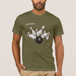 Mörk Bowling Team Shirt med Namn T Shirt