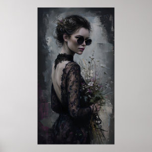 Mörk Bride Poster - Gothic Mode Wall Porträtt