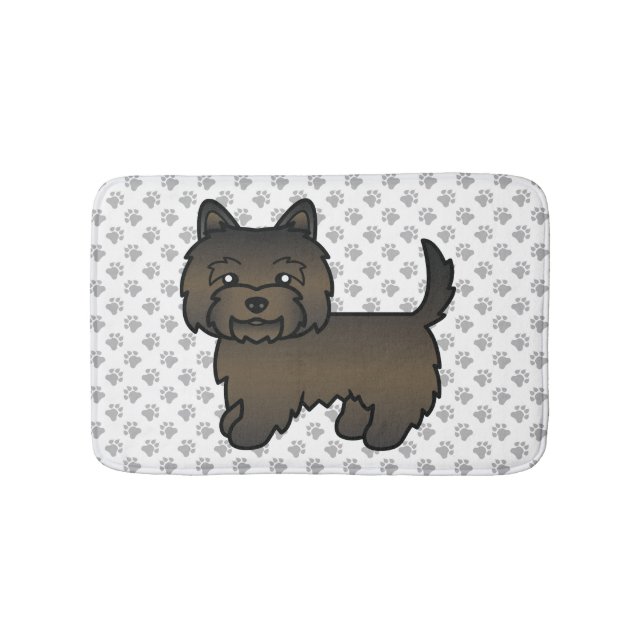 Mörk brindle Cairn Terrier Söt Tecknad Hund Badrumsmatta (Framsidan)