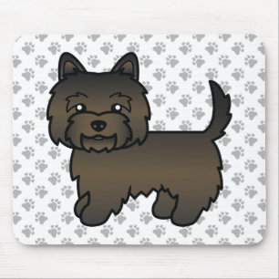 Mörk brindle Cairn Terrier Söt Tecknad Hund Musmatta