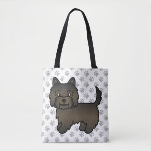 Mörk brindle Cairn Terrier Söt Tecknad Hund Tygkasse