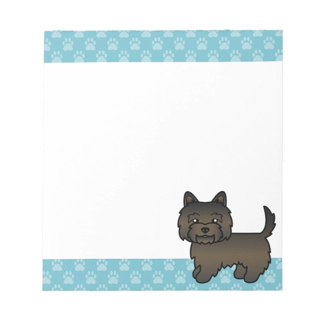 Mörk brindle Cairn Terrier Tecknad Hund Anteckningsblock (Framsida)
