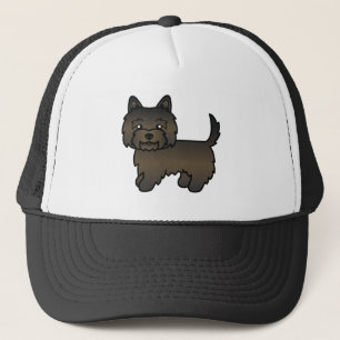 Mörk brindle Cairn Terrier Tecknad Hund Ritning Truckerkeps