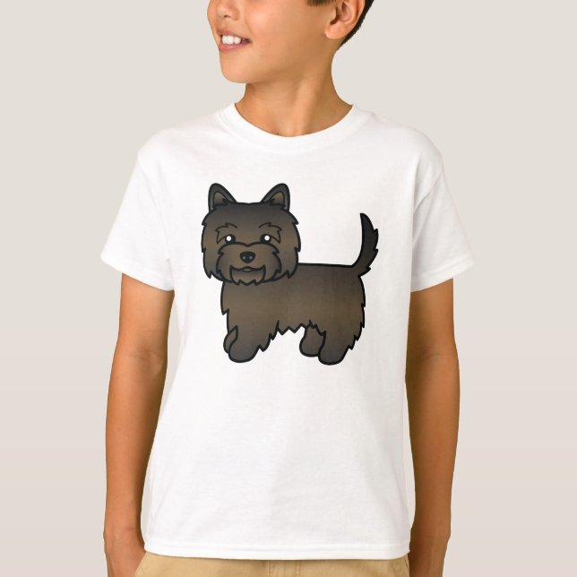 Mörk brindle Cairnterrier Hund Illustration Tee (Framsida)