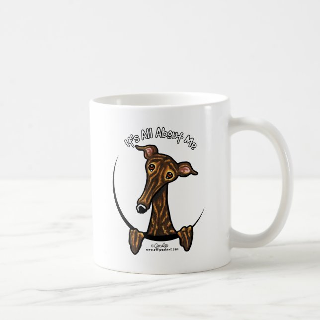 Mörk Brindle Greyhound IAAM Kaffemugg (Höger)