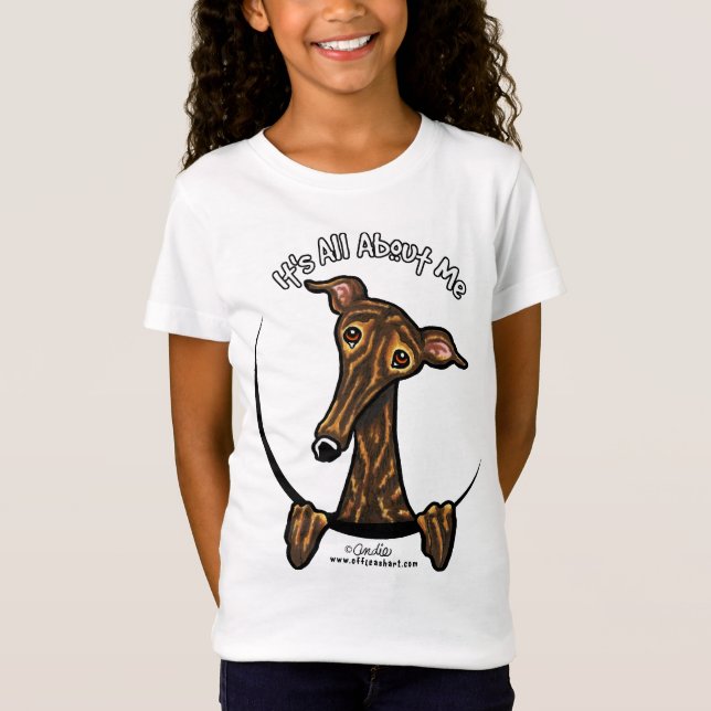 Mörk Brindle Greyhound IAAM T Shirt (Framsida)
