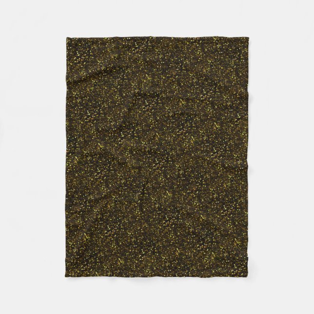 Mörk Bronze Gult Guld Glitter Fleecefilt (Framsidan)