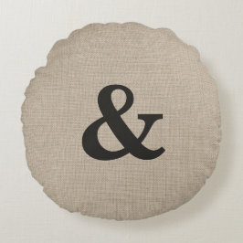 Mörk Brown Ampersand Round Dekorativ kudde