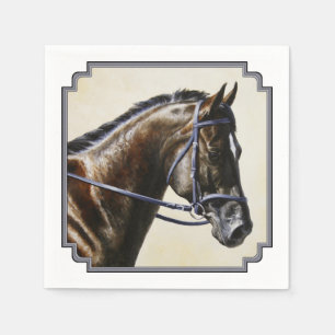 Mörk Brown Bay Trakehner Dressage Horse Pappersservett