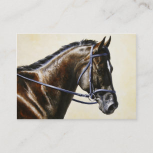 Mörk Brown Bay Trakehner Dressage Horse Visitkort