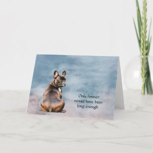 Mörk Brown Black Fransk Bulldog Sympathy Card Helgkort