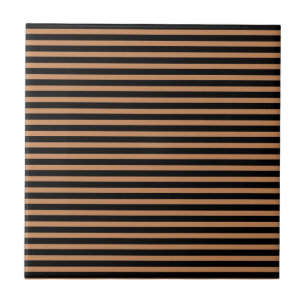 Mörk Brown Black Vågrät Rand Mönster Kakelplatta