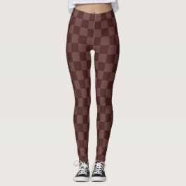 Mörk Brown Checkerboard Leggings