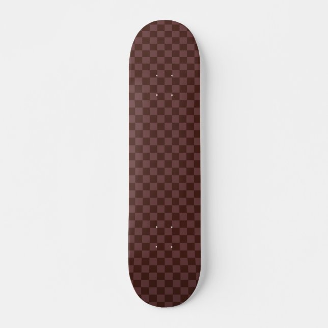 Mörk Brown Checkerboard Mini Skateboard Bräda 18,5 Cm (Framsida)