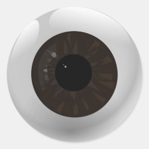 Mörk Brown Eyeball Runt Klistermärke