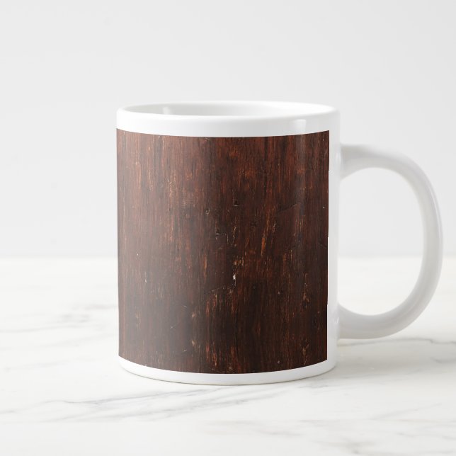Mörk Brown Faux Wood Jumbo Mugg (Höger)
