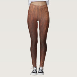 Mörk Brown Faux Wood Leggings