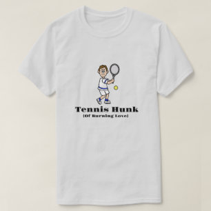 Mörk Brown Hair Male Tennis Hunk T-Shirt