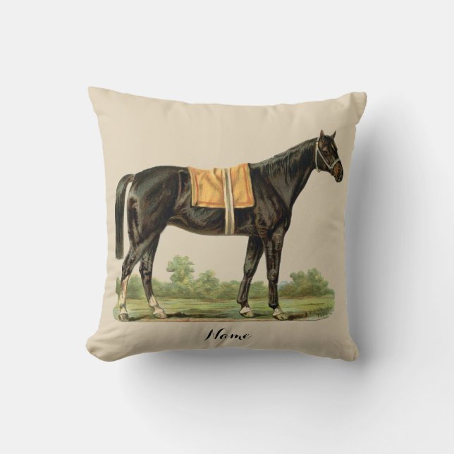 Mörk Brown Horse Art Decor Personlig Kudde (Framsida)
