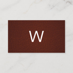 Mörk Brown Leather Visitkort