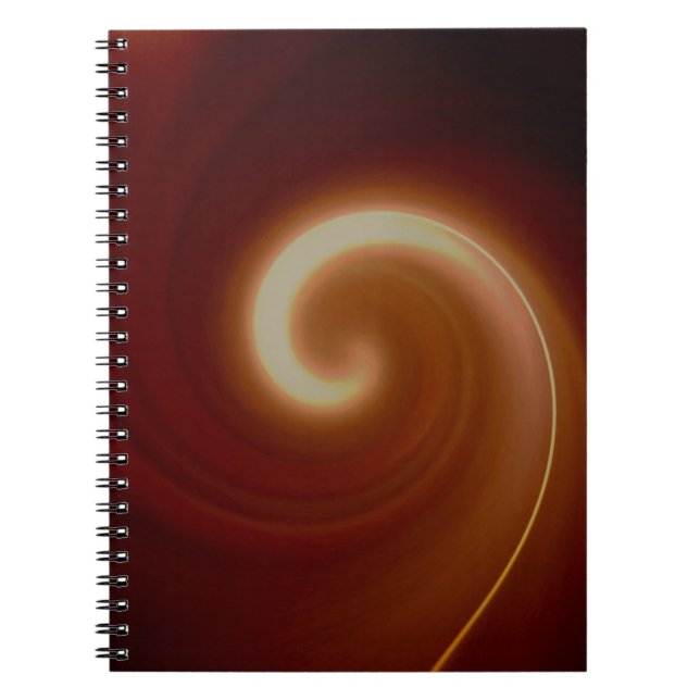Mörk Brown Light Spiral Art Anteckningsbok (Framsidan)