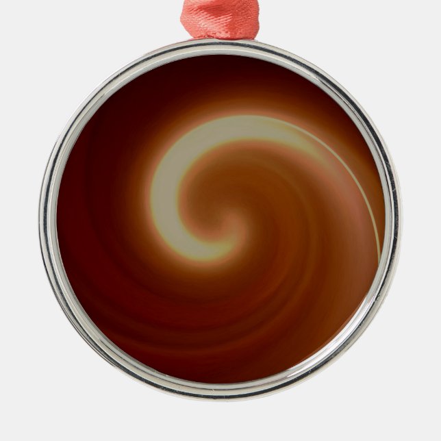 Mörk Brown Light Spiral Art Julgransprydnad Metall (Framsidan)
