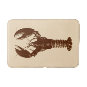 Mörk Brown Lobster på Light Beige Badrumsmatta