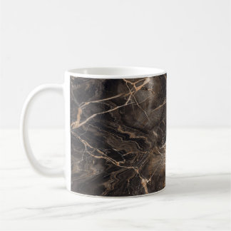 Mörk Brown Marble Guld Veins Kaffemugg