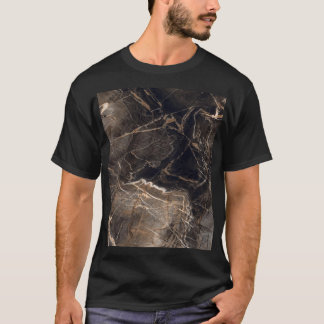 Mörk Brown Marble Guld Veins T Shirt