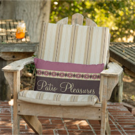 Mörk Brown med Burgundy Lumbarkudde