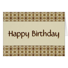 Mörk Brown med Guld Mönster Hälsningskort