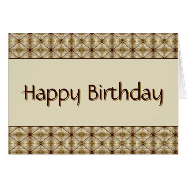 Mörk Brown med Guld Mönster Hälsningskort (Framsidan Horizontal)