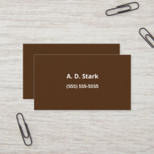 Mörk Brown Minimalist-Affärskort