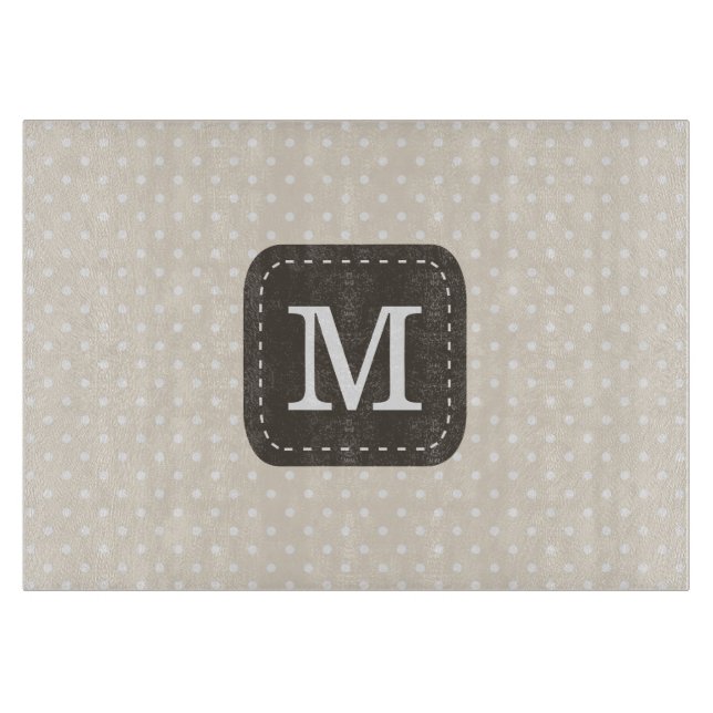 Mörk Brown Monogram på Beige Background (Framsidan)