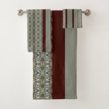 Mörk Brown Mönster med Grönt