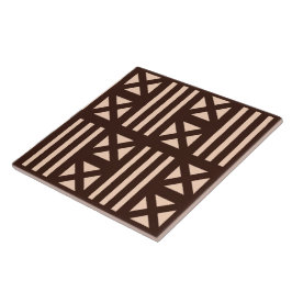 Mörk Brown MudCloth Inspired Tile Tiling Kor Kakelplatta