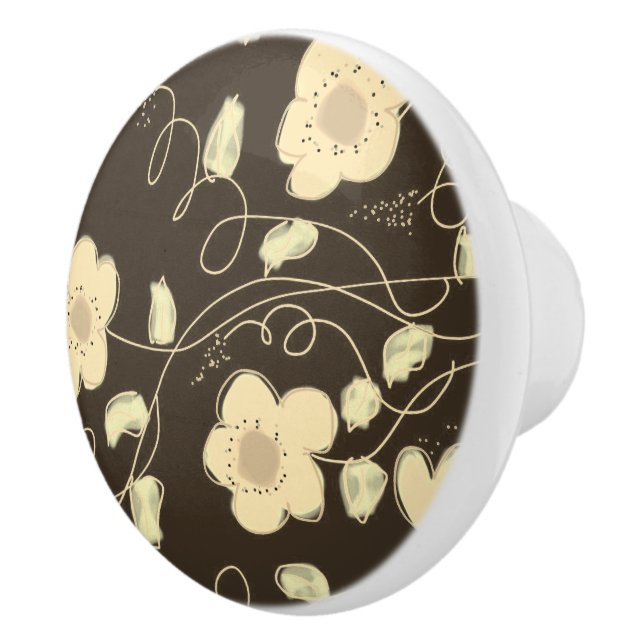 Mörk Brown och Almond Cabinet pull Knopp (Höger)