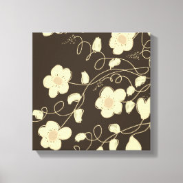 Mörk Brown och Cream Canvastryck