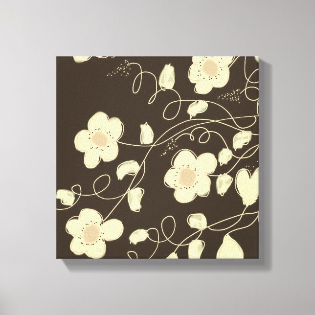 Mörk Brown och Cream Canvastryck (Framsida)